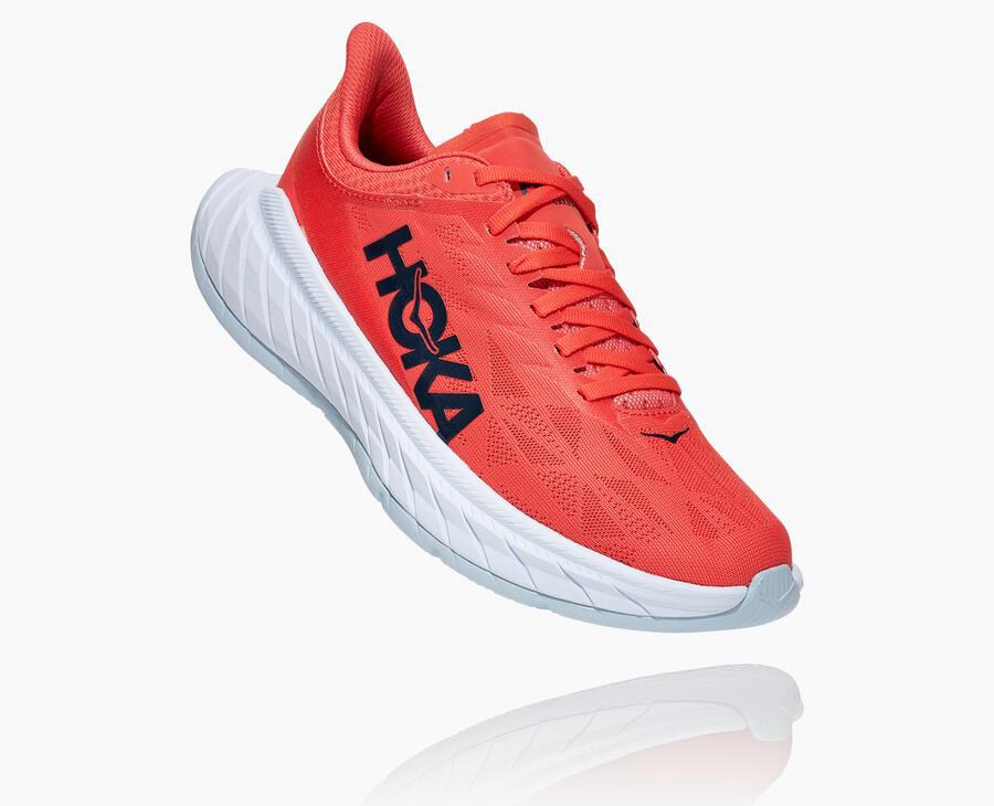 Tenis Hoka One One Mujer Rojos/Blancos - Carbon X 2 - DUFQ69512